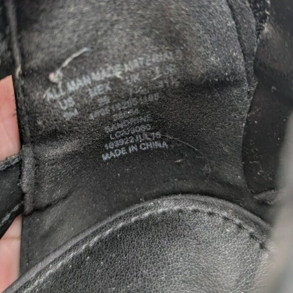 Metaphor Black Strappy Heels Rhinestones Zip Back Heels Womens Size 9 Medium - Picture 9 of 9